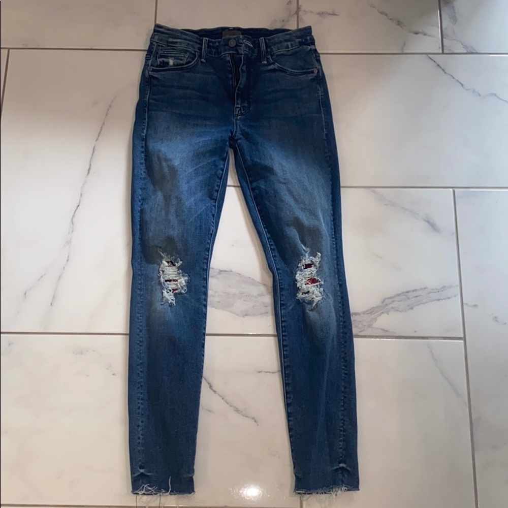 Mother high waisted looker ankle fray